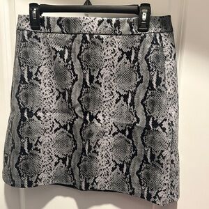 Joe Fresh Black and Gray Snake Print Mini Skirt